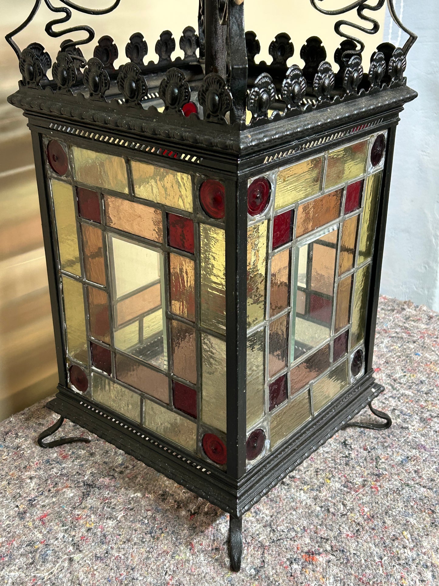 Victorian Stained Glass Hall Lantern