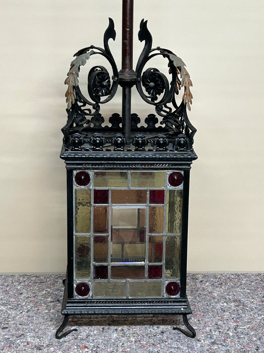 Victorian Stained Glass Hall Lantern