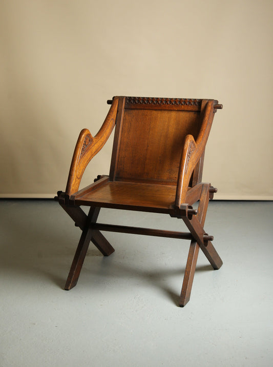 Pair of oak Glastonbury chairs