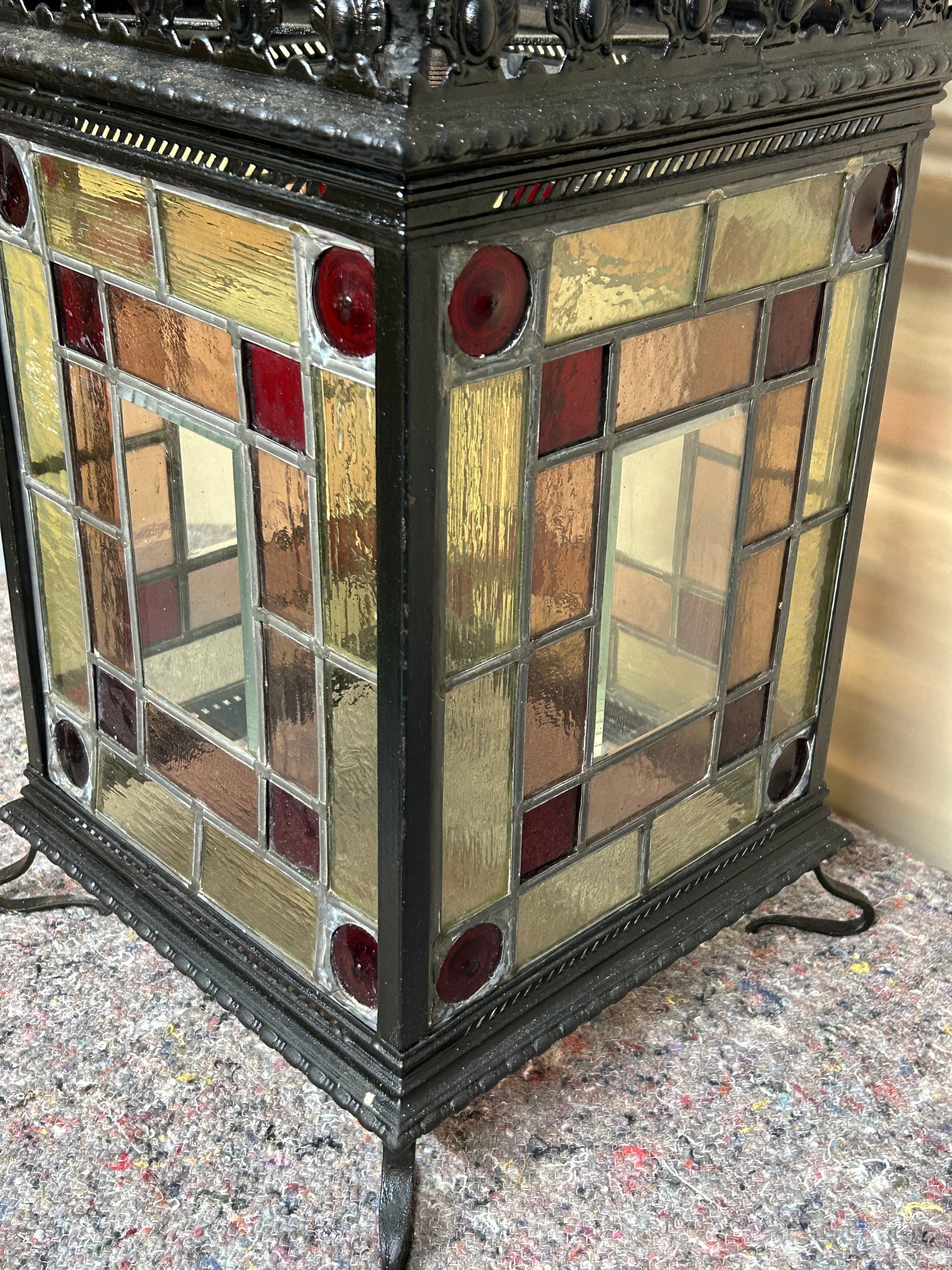 Victorian Stained Glass Hall Lantern