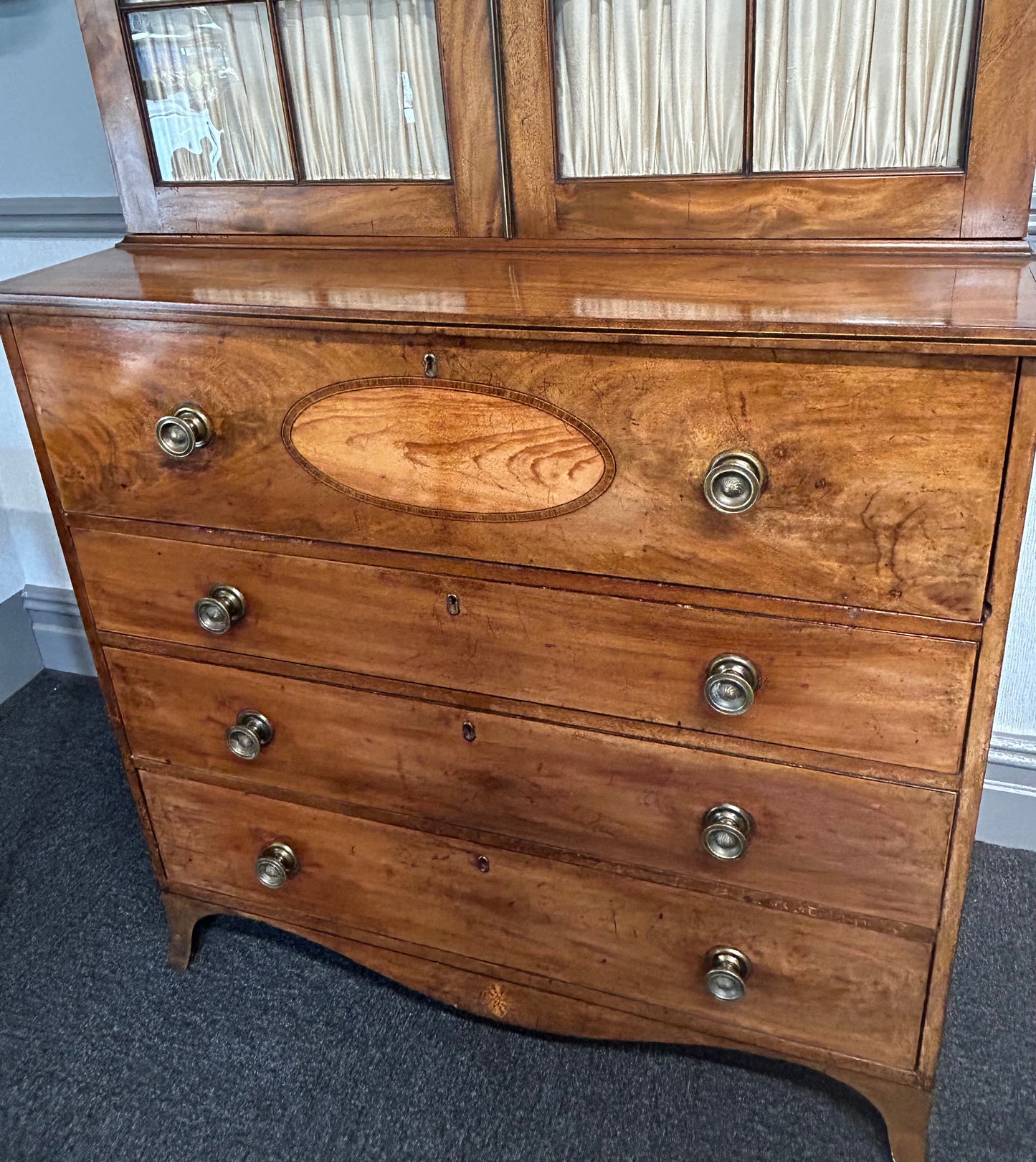 Georgian mahogany Secretaire bookcase