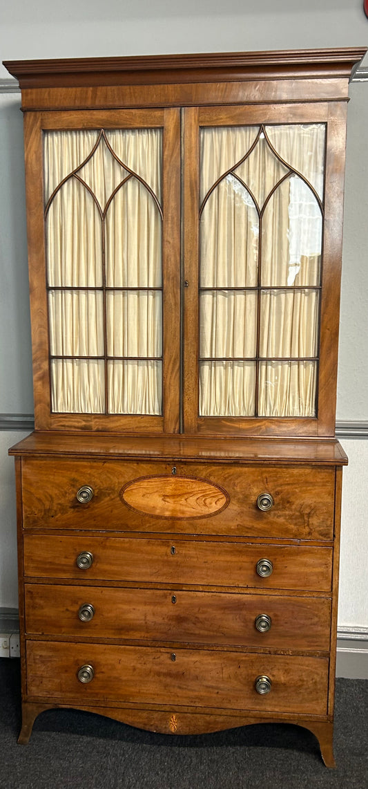 Georgian mahogany Secretaire bookcase