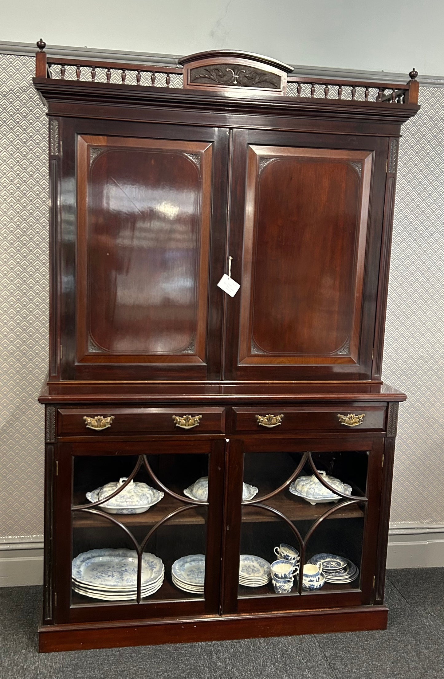 Edwardian Mahogany display and storage cabinet