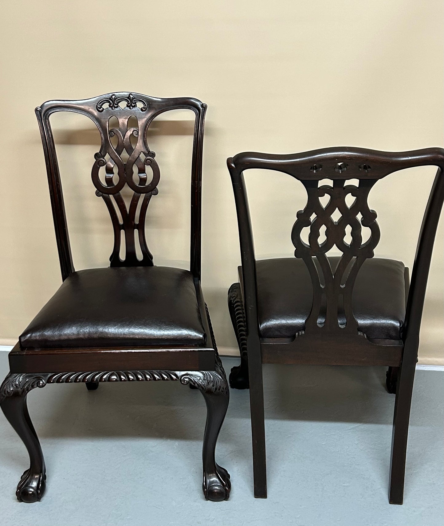 Set of 6 Chippendale Style dining chairs