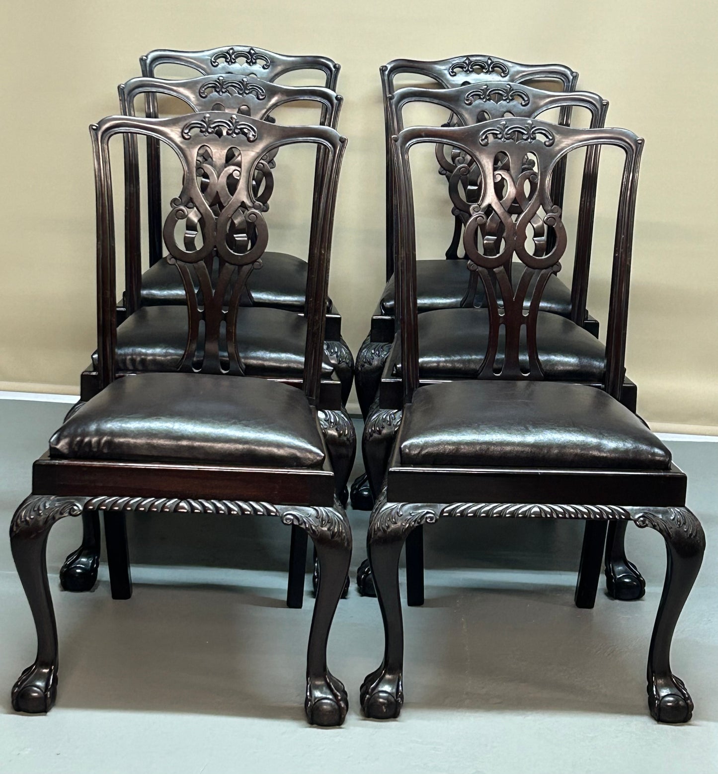 Set of 6 Chippendale Style dining chairs