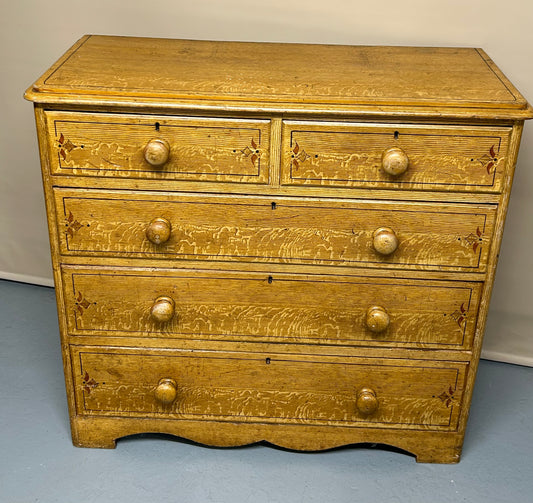 Pine Scumbled Chest Of Drawers