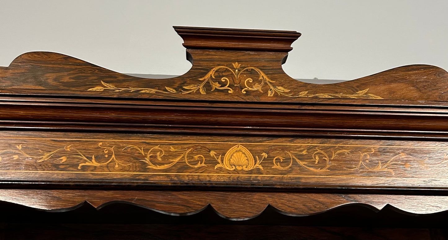 Edwardian Rosewood Inlaid Mirror Back Sideboard