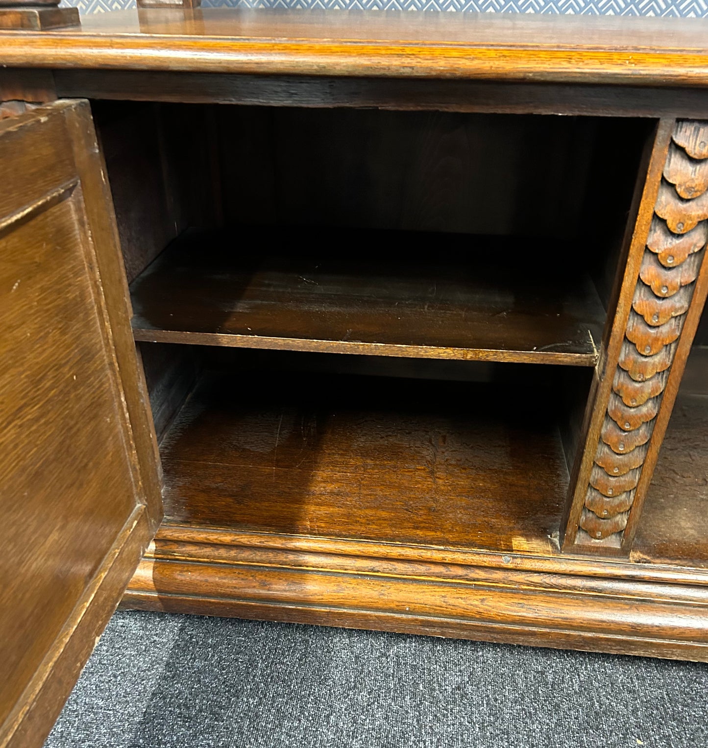 Oak buffet sideboard server.