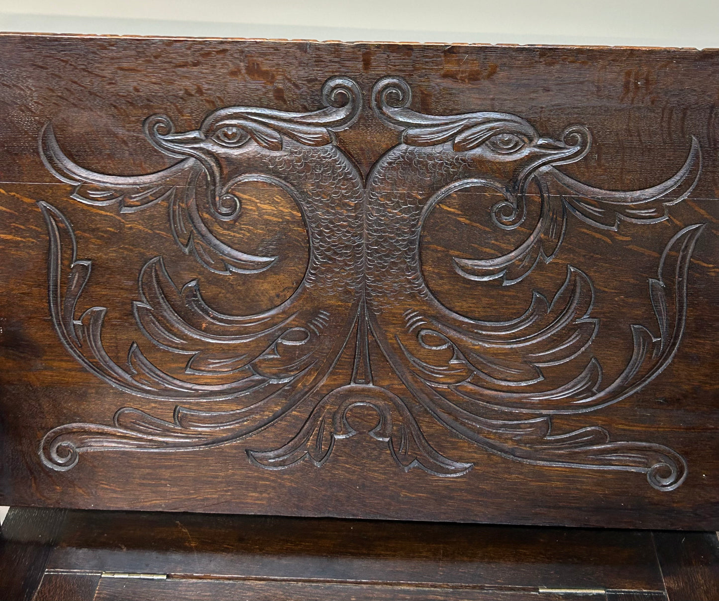 Antique carved monks bench