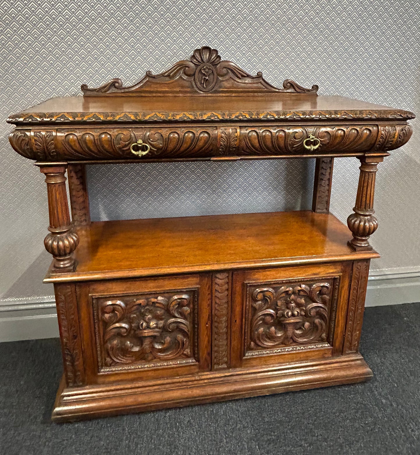 Oak buffet sideboard server.