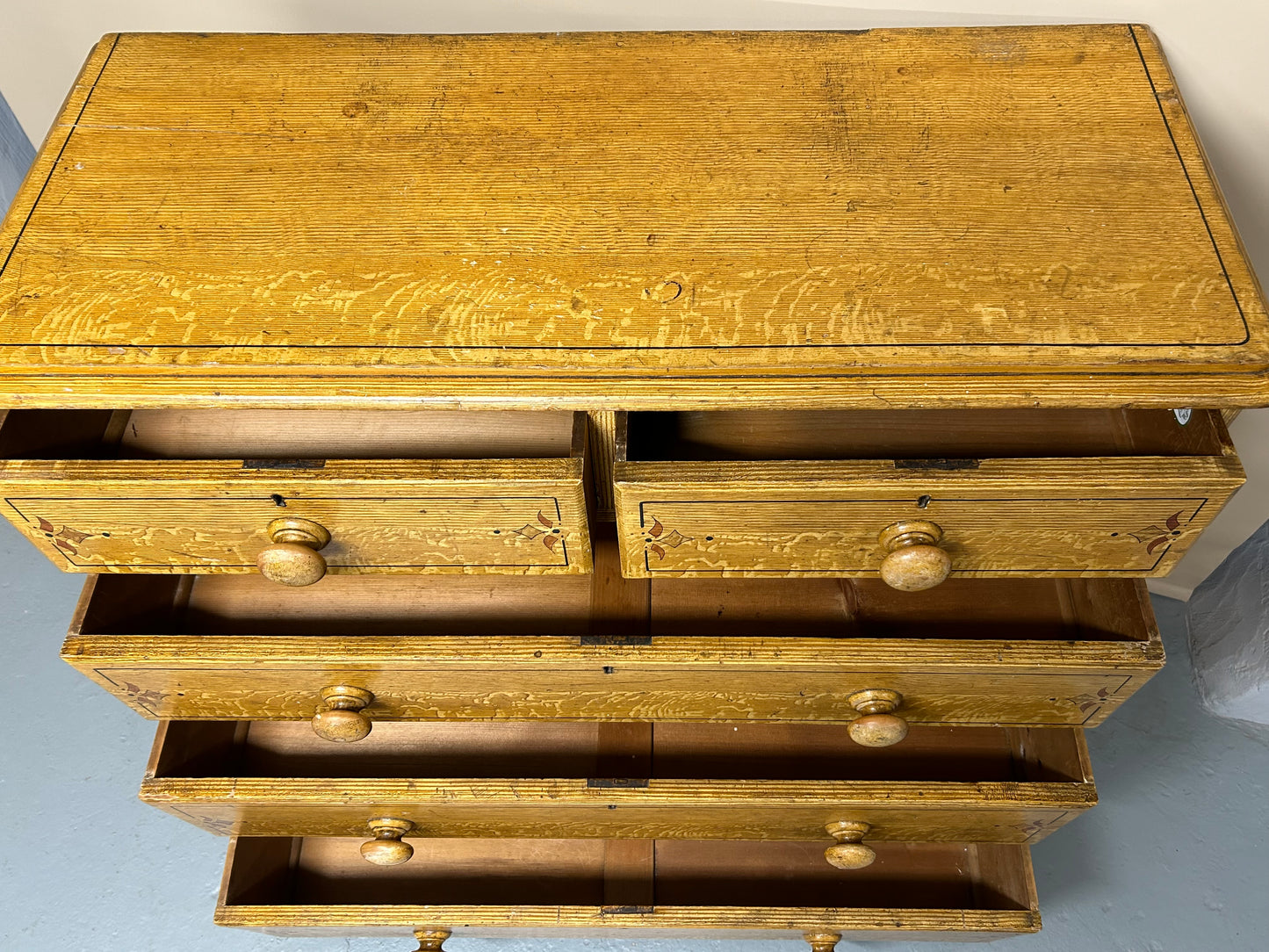 Pine Scumbled Chest Of Drawers