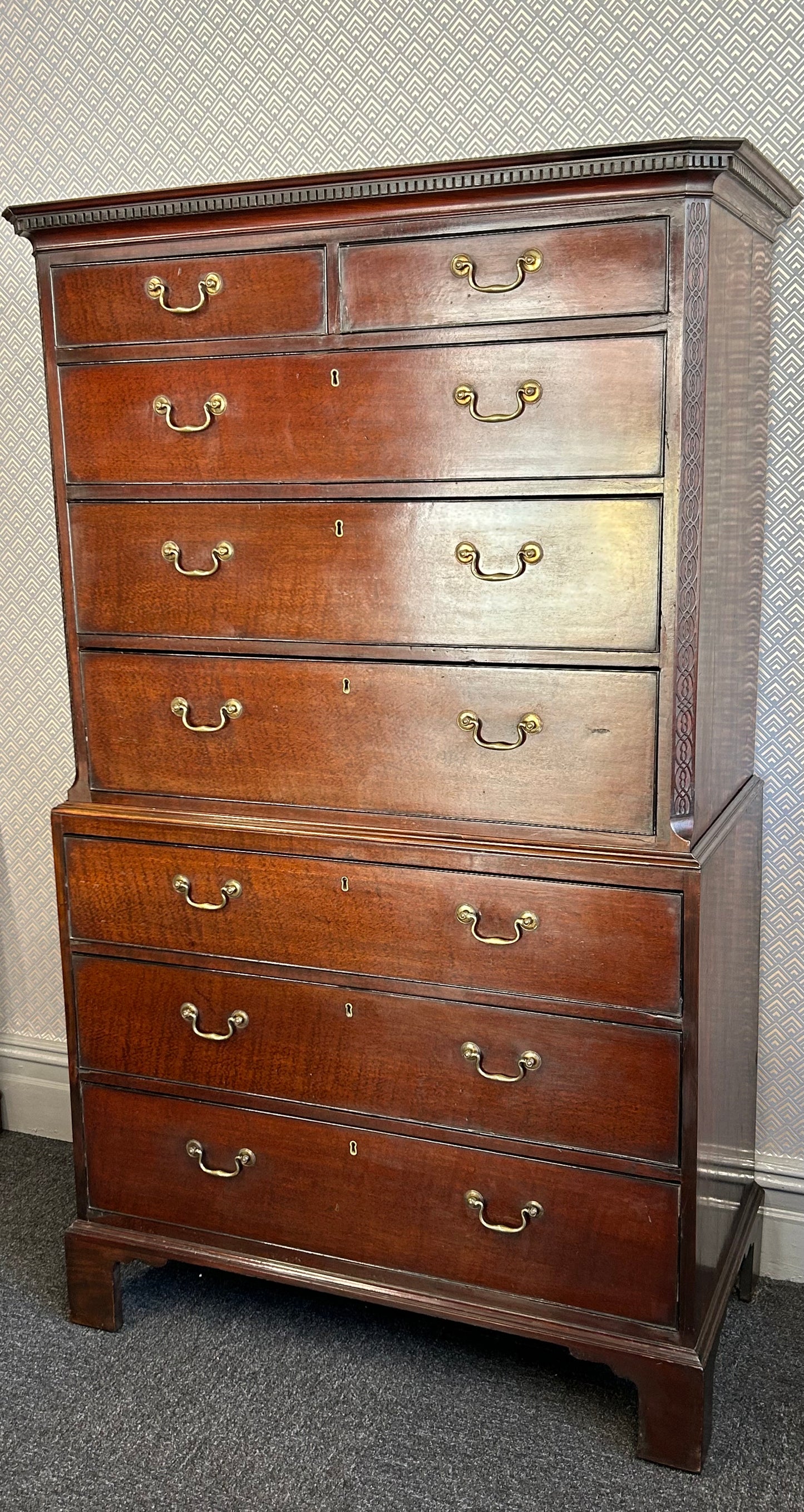 George III Mahogany chest on chest