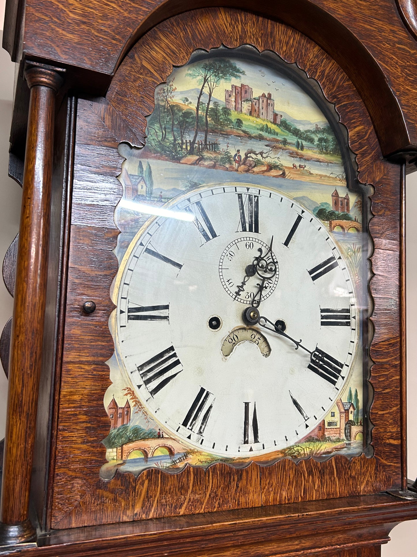 Oak Long Case Grandfather Clock