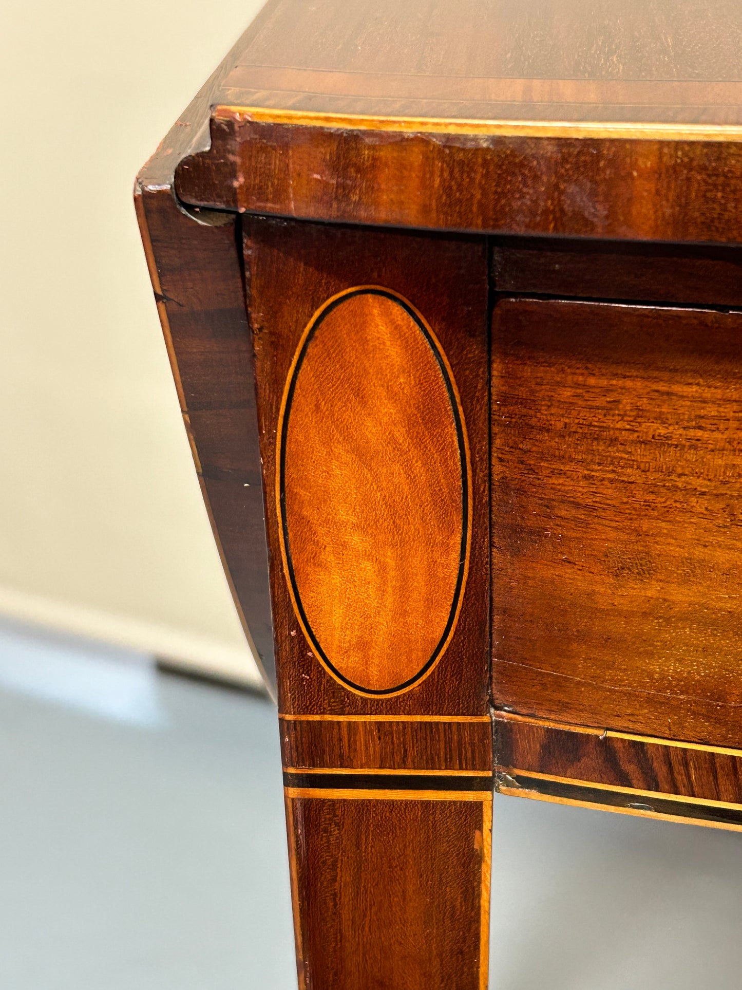 “Sheraton” mahogany inlaid side table