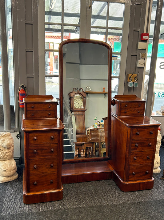 Victorian cheval mirror dressing table