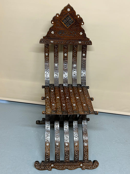 Syrian folding inlaid chair