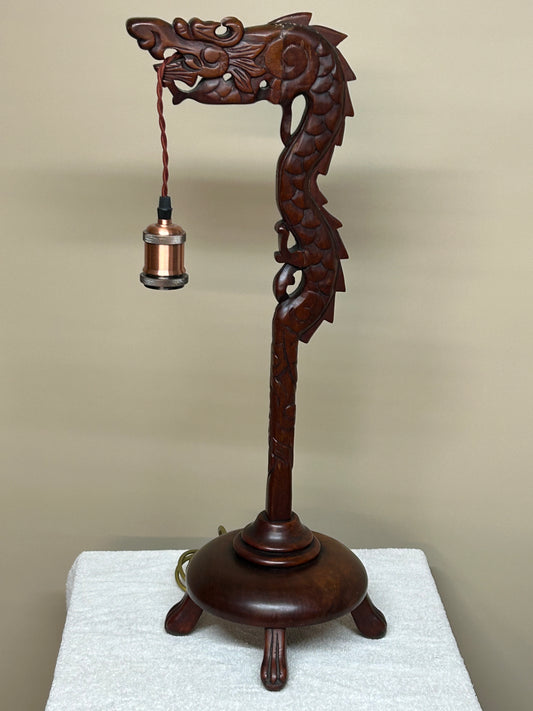 Chinese carved table lamp