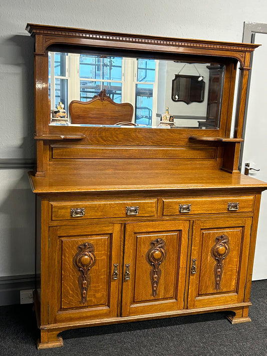 Oak Mirror Back Sideboard