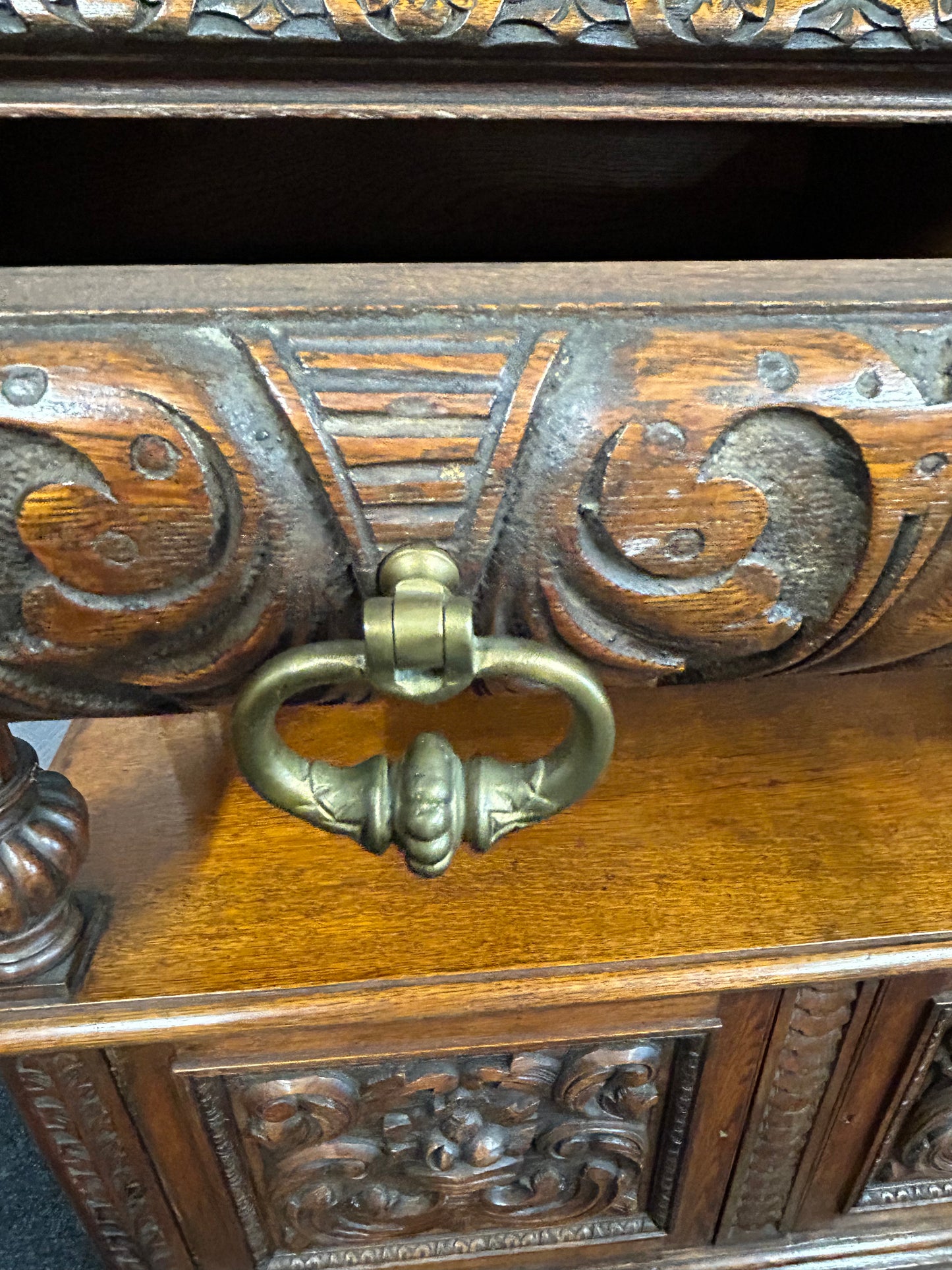 Oak buffet sideboard server.