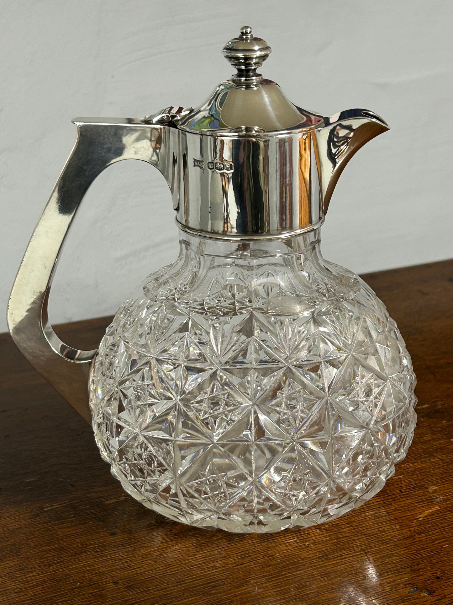 Cut Glass Silver Claret Jug