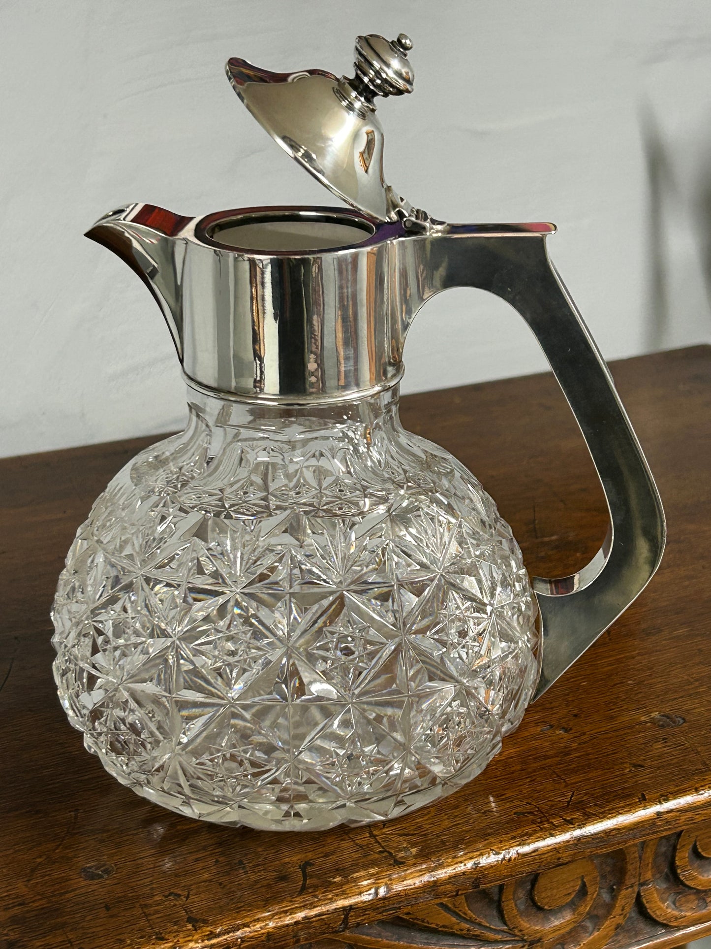 Cut Glass Silver Claret Jug